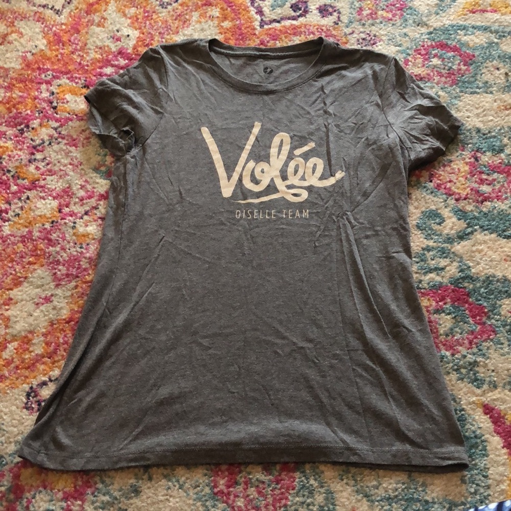 Gray Volee running team Oiselle tee shirt M
